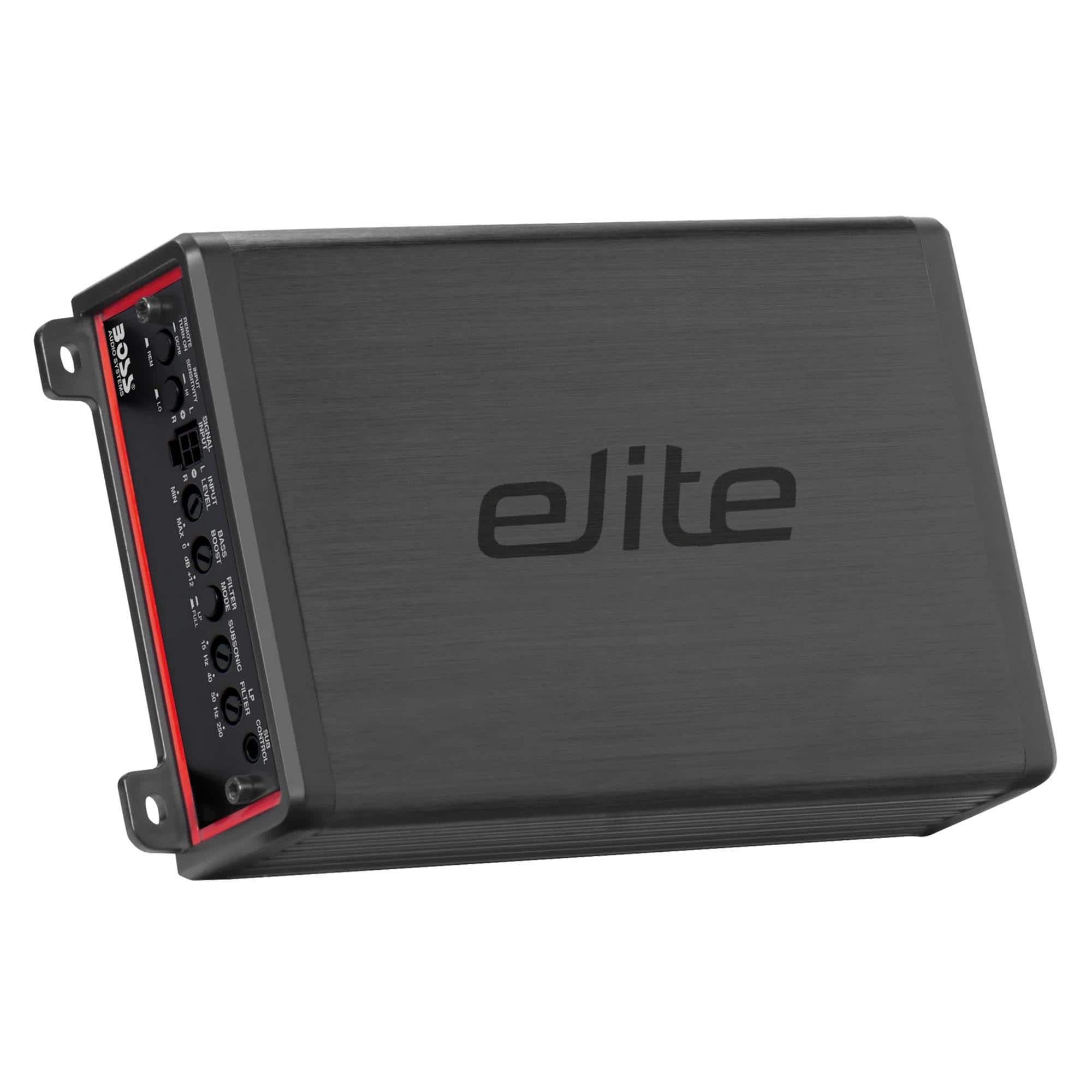 Boss - Elite BE600.1D 600W RMS Mono Class D Amplifier with Remote Subwoofer Level Control and LED Illuminated End Panels - Black/Gray