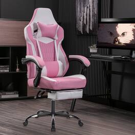 LUCKY ONE - Ergonomic High Back Gaming Chair with Footrest and Lumbar Support - Pink