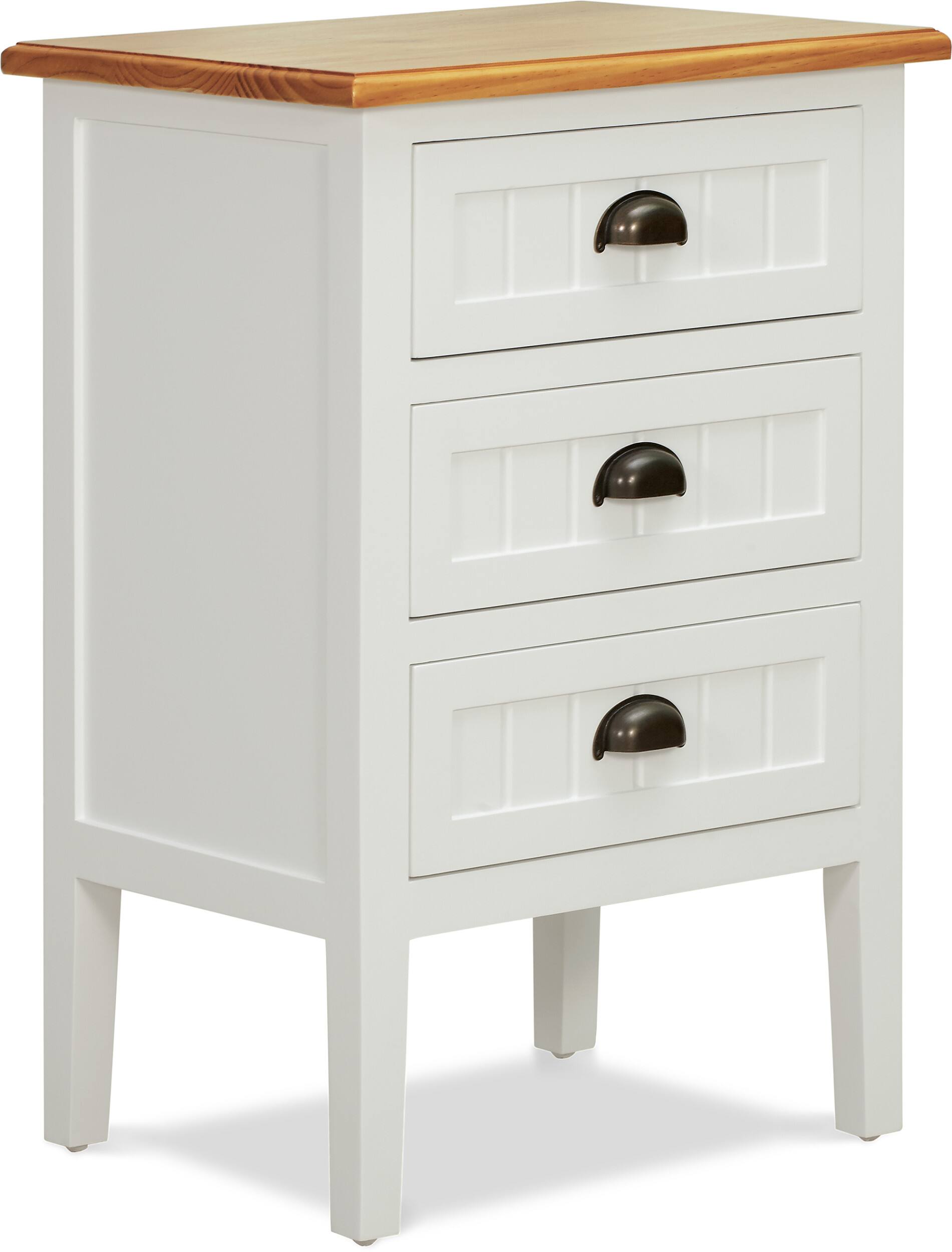 Angle. Click Decor - Martin 3-Drawer Storage Cabinet - White.
