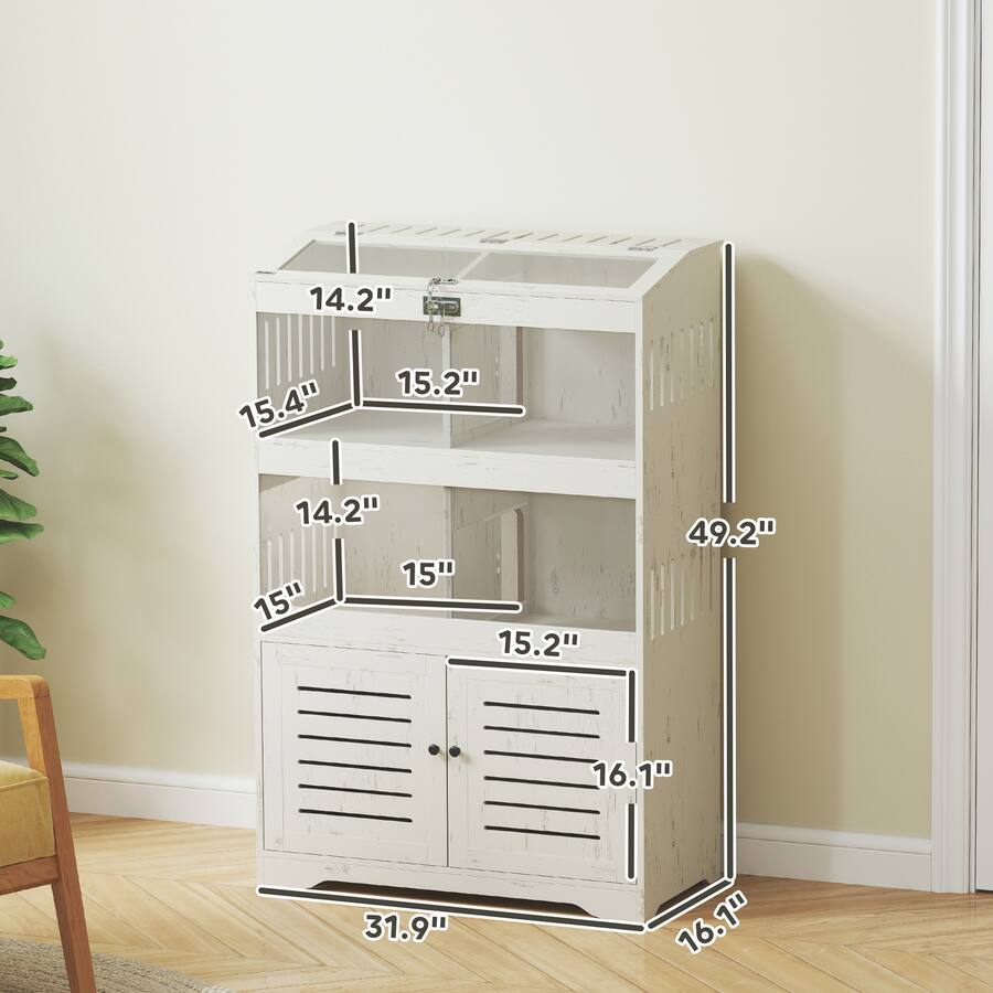 Pawhut Hamster Cage for Multiple Small Pets, Rat Cage with Storage ...