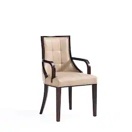 Manhattan Comfort - Fifth Avenue Traditional Wood Upholstered Dining Chair - Tan