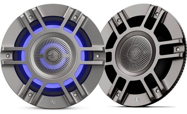 Front. Infinity - Infinity KAPPA8135MAM 8" 3 way Premium Marine Speaker RGB lighting - Titanium Convertible design / component mounting - Black.