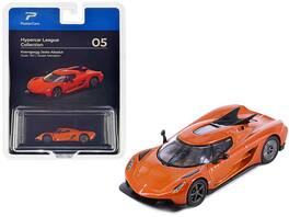 Koenigsegg Jesko Absolut Sweet Mandarin Hypercar League Collection 1/64 Diecast Model Car by PosterCars - Orange Metallic