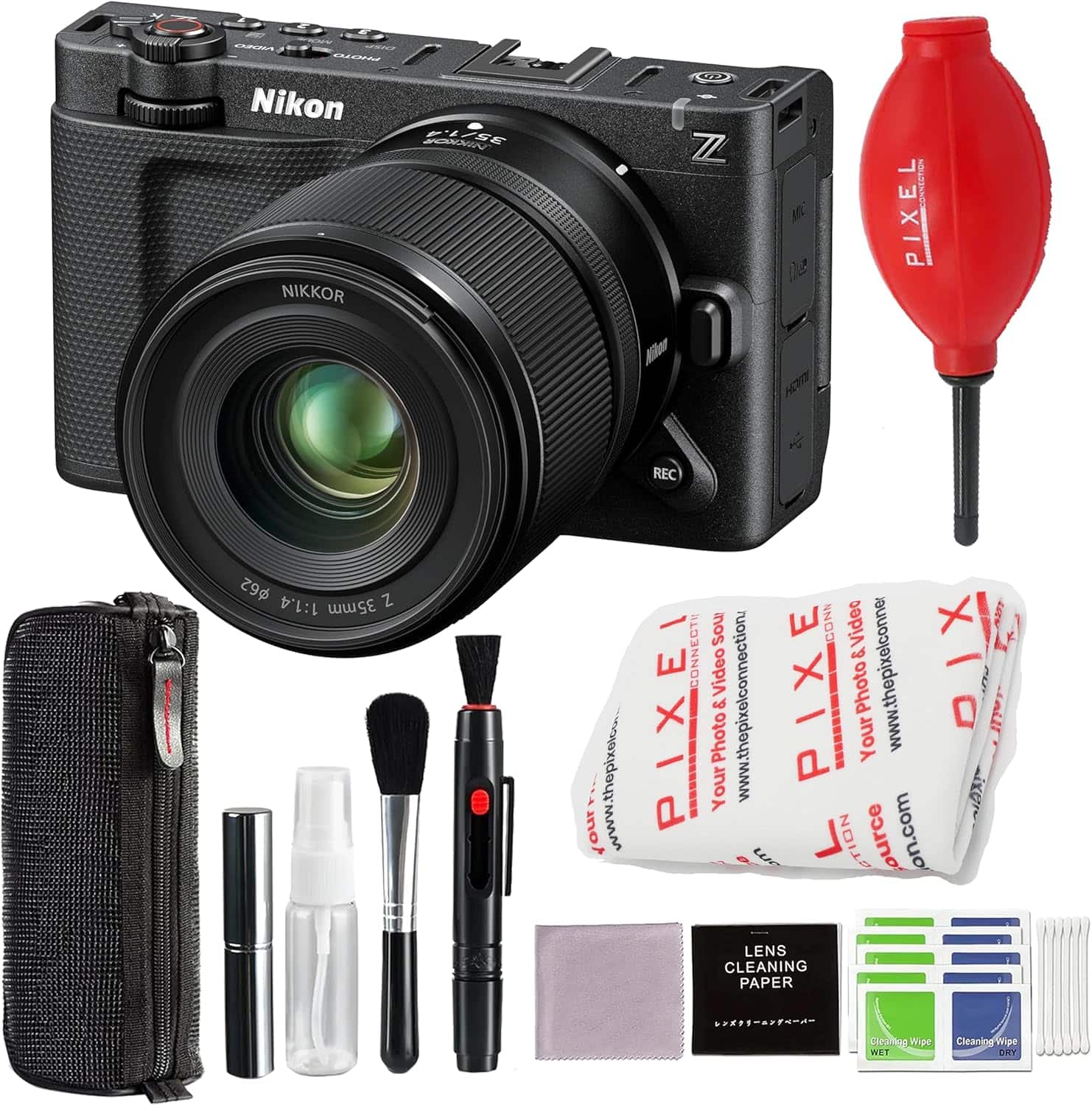 ZR Cinema Camera with 35mm f/1.4 Lens Kit and Advanced Accessories and Travel Bundle | 2042 | Nikon RED Z 6k Camera - Black