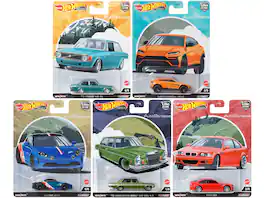 "Auto Strasse" 5 piece Set "Car Culture" Series Diecast Model Cars by Hot Wheels - Multicolor