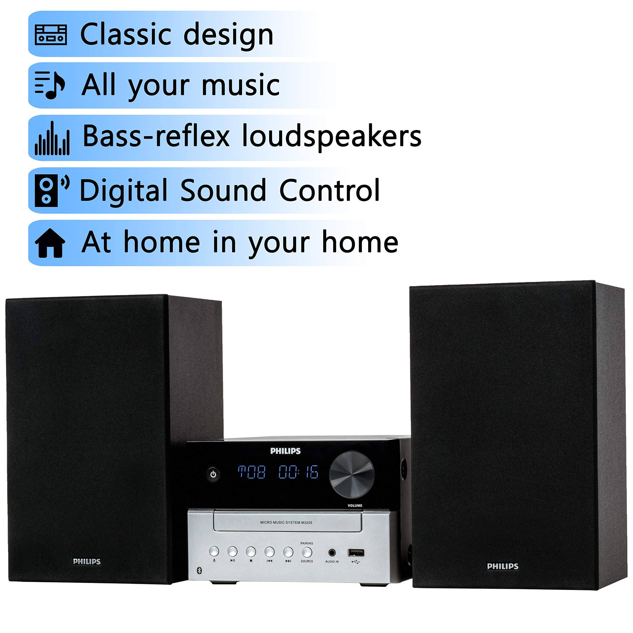 Classic design  
All your music  
Bass-reflex loudspeakers  
Digital Sound Control  
At home in your home  

PHILIPS  
908 00 15  

PHILIPS