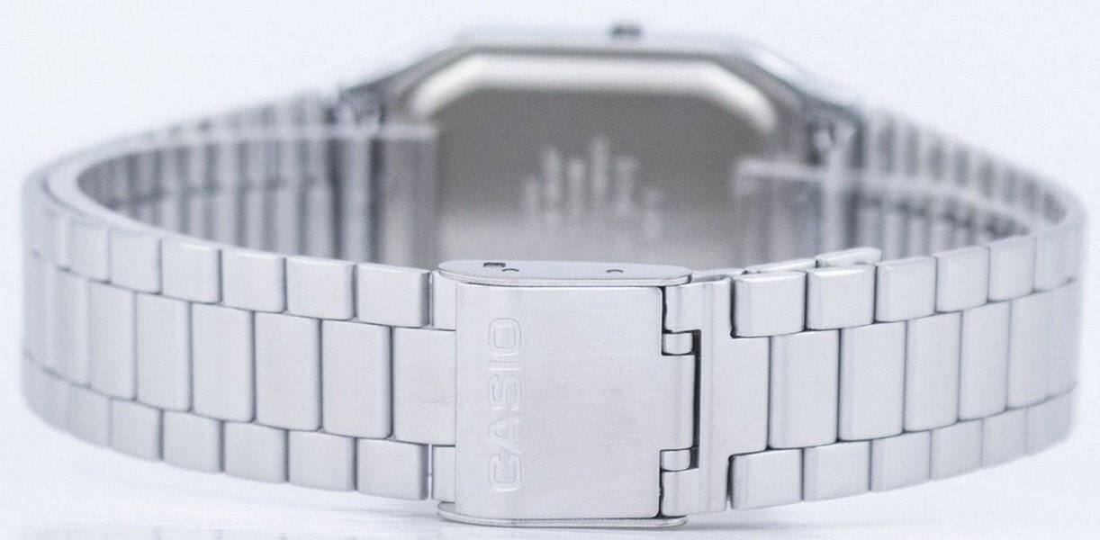 Alt View 1. Casio - Vintage Dual Time Alarm Stopwatch Analog Digital Quartz AQ-230A-7BMQ Unisex Watch 100M - Silver.