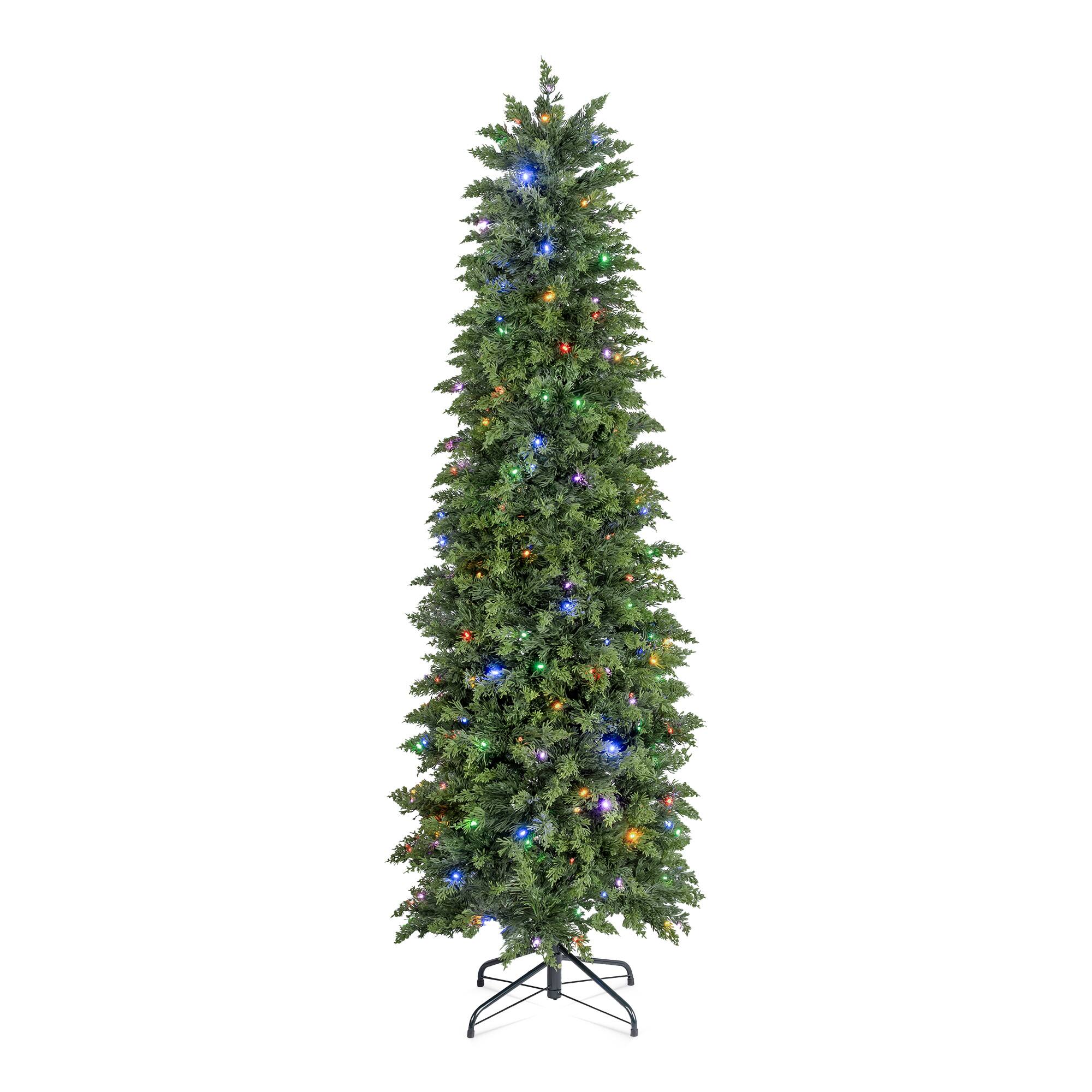 Angle. Glitzhome - 6ft Pre-lit Christmas Artificial Cypress Tree with 200 Twinkling Lights - Multi.