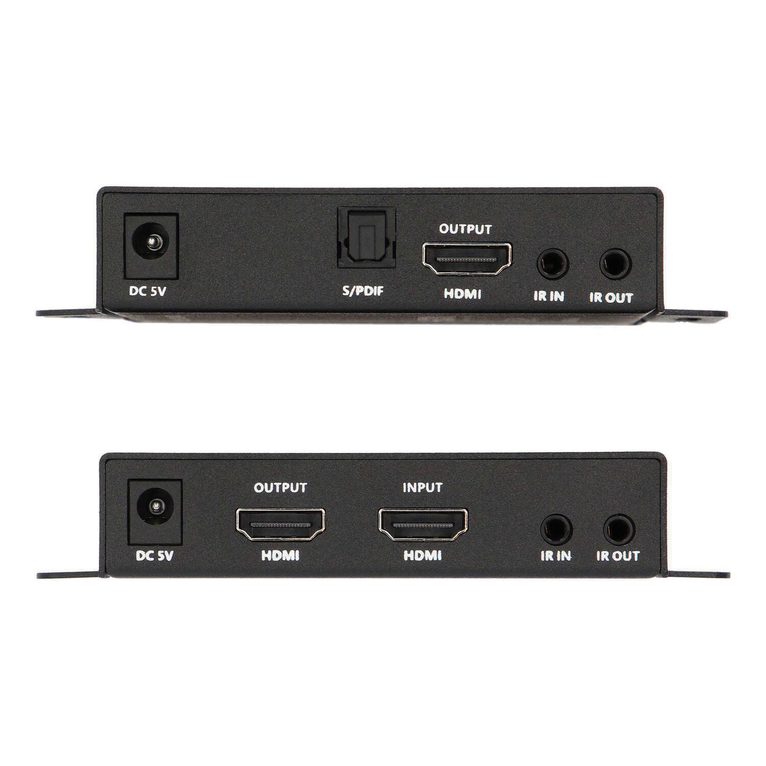 DC 5V  
S/PDIF  
OUTPUT HDMI IR IN IR OUT  

DC 5V  
OUTPUT HDMI  
INPUT HDMI  
IR IN IR OUT