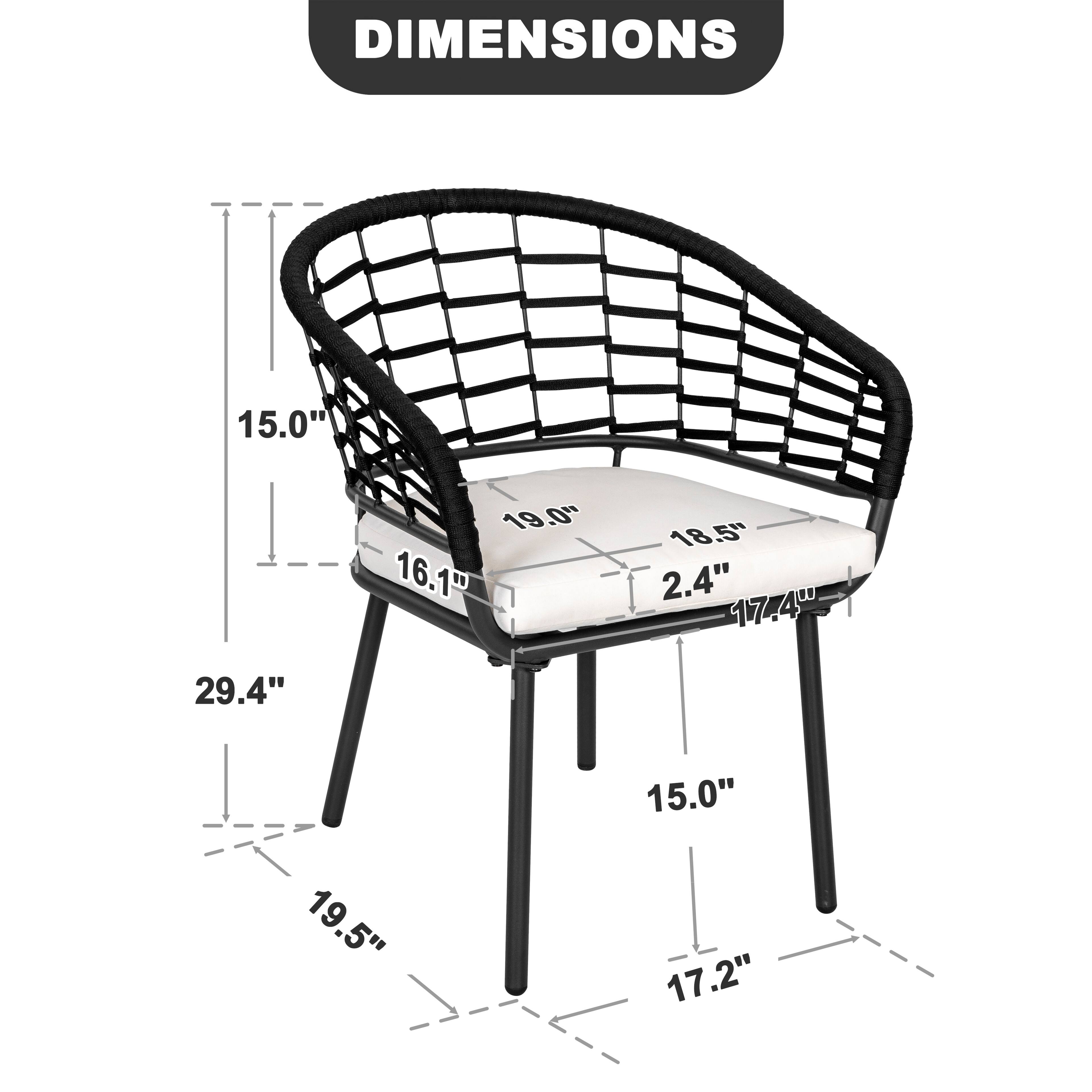 DIMENSIONS 15.0" 19.0" 16.1" 18.5" 2.4" 17.4" 29.4" 15.0" 19.5" 17.2"