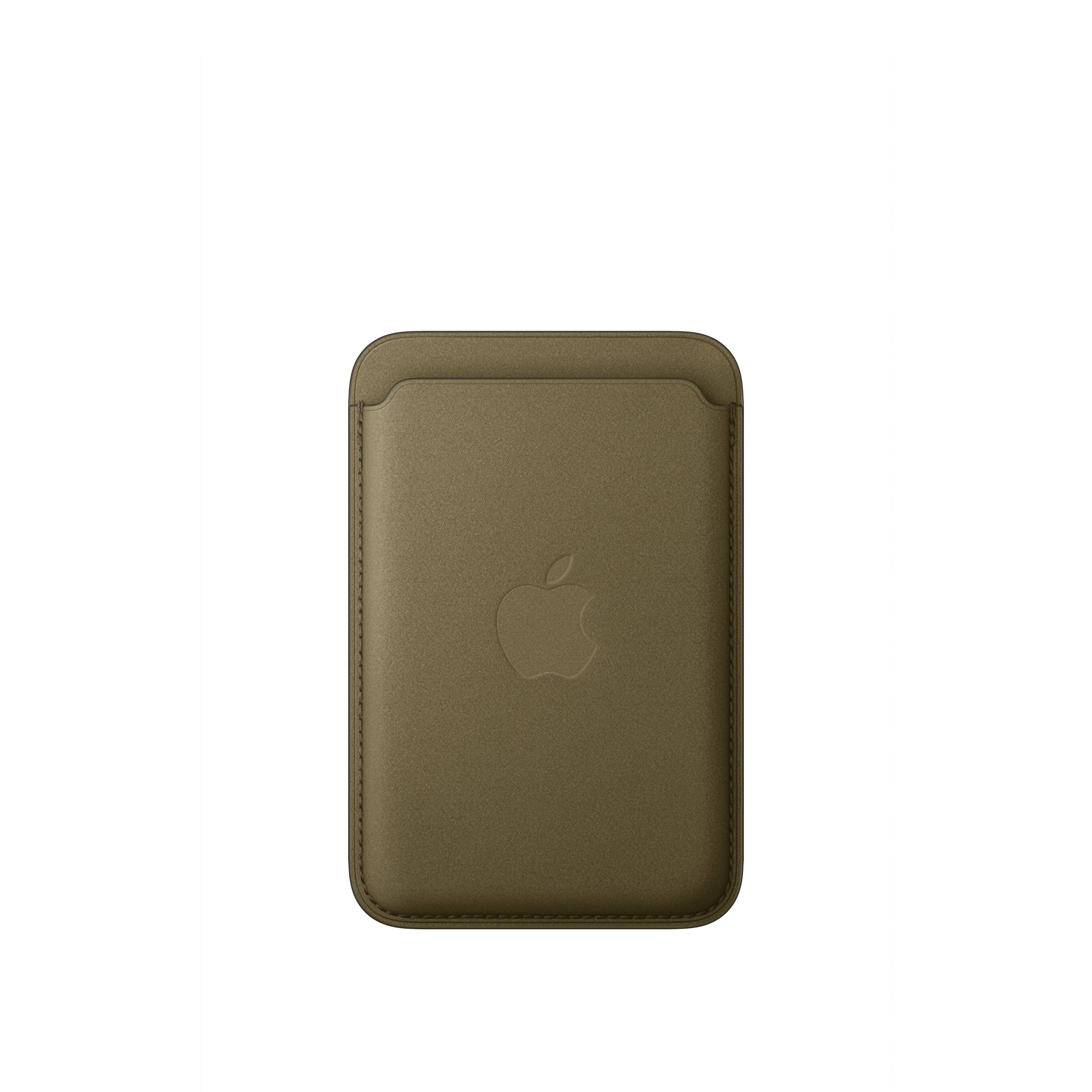 Front. Apple - iPhone FineWoven Wallet with MagSafe - Dark Olive.