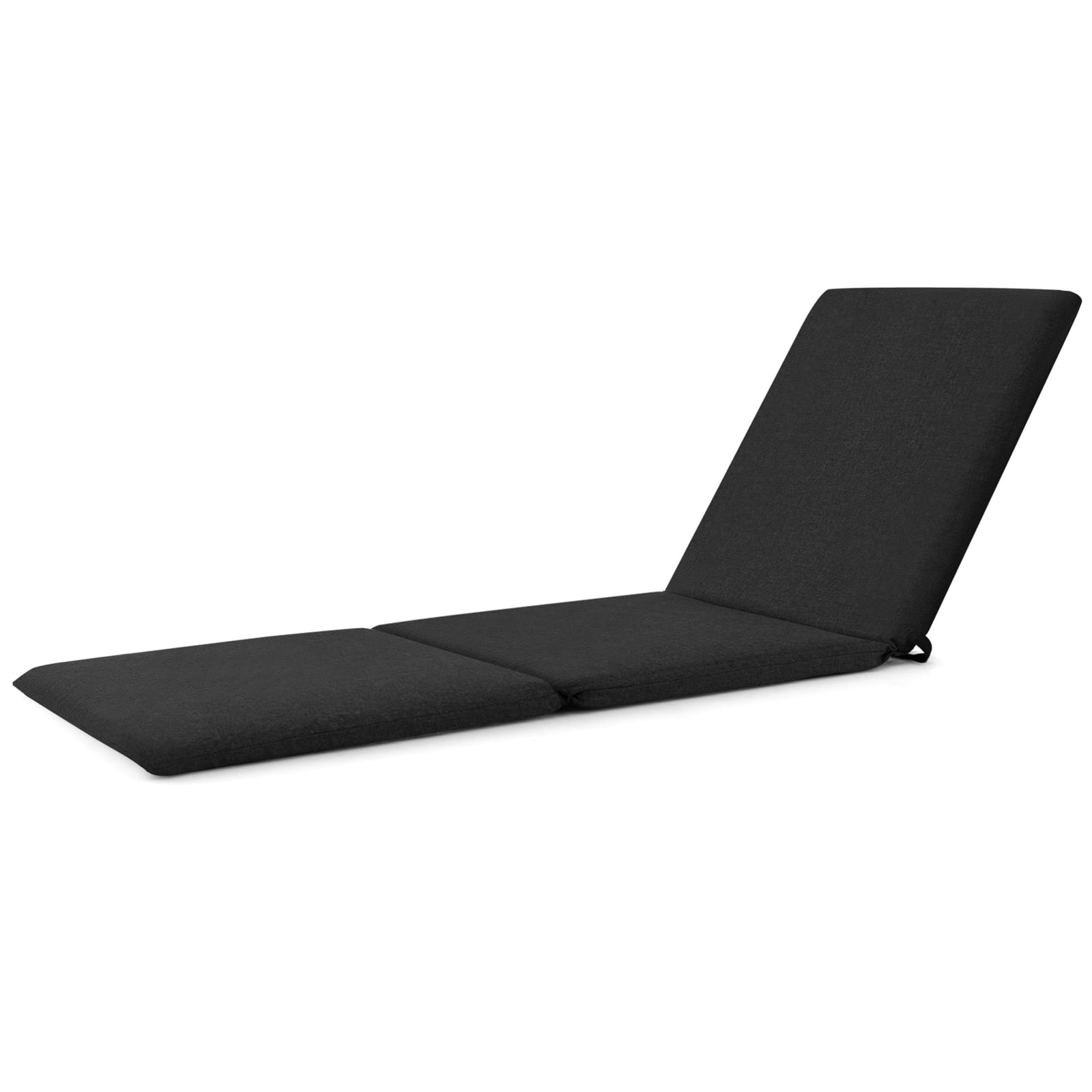 Costway - 1 PCS Chaise Lounge Cushion, Tri-Fold Lounger Pad with Hook & Loop Fasteners, 72" x 23" - Black