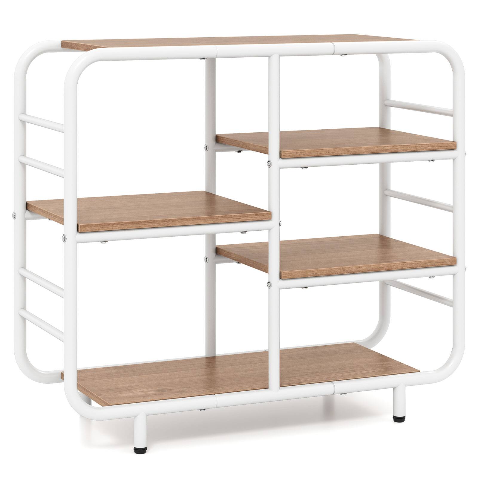 Alt View 9. Costway - Costway 1 PCS 5-Tier Bookshelf for Living Room,Bookcase with Sturdy Metal Frame,Modern Book Shelf - Natural.