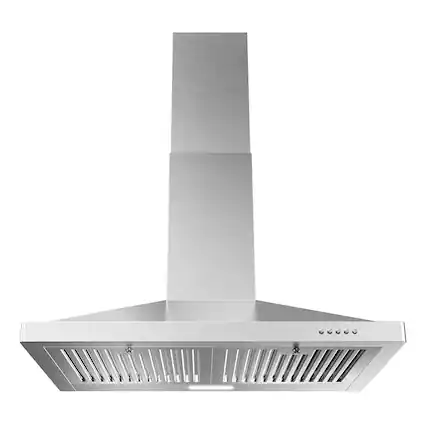 Front. Streamline - 30 in. Stadera Ducted Wall Mount 220 CFM Range Hood, Baffle Filters, Push Button Control, LED Light - Brushed Stainless Steel.