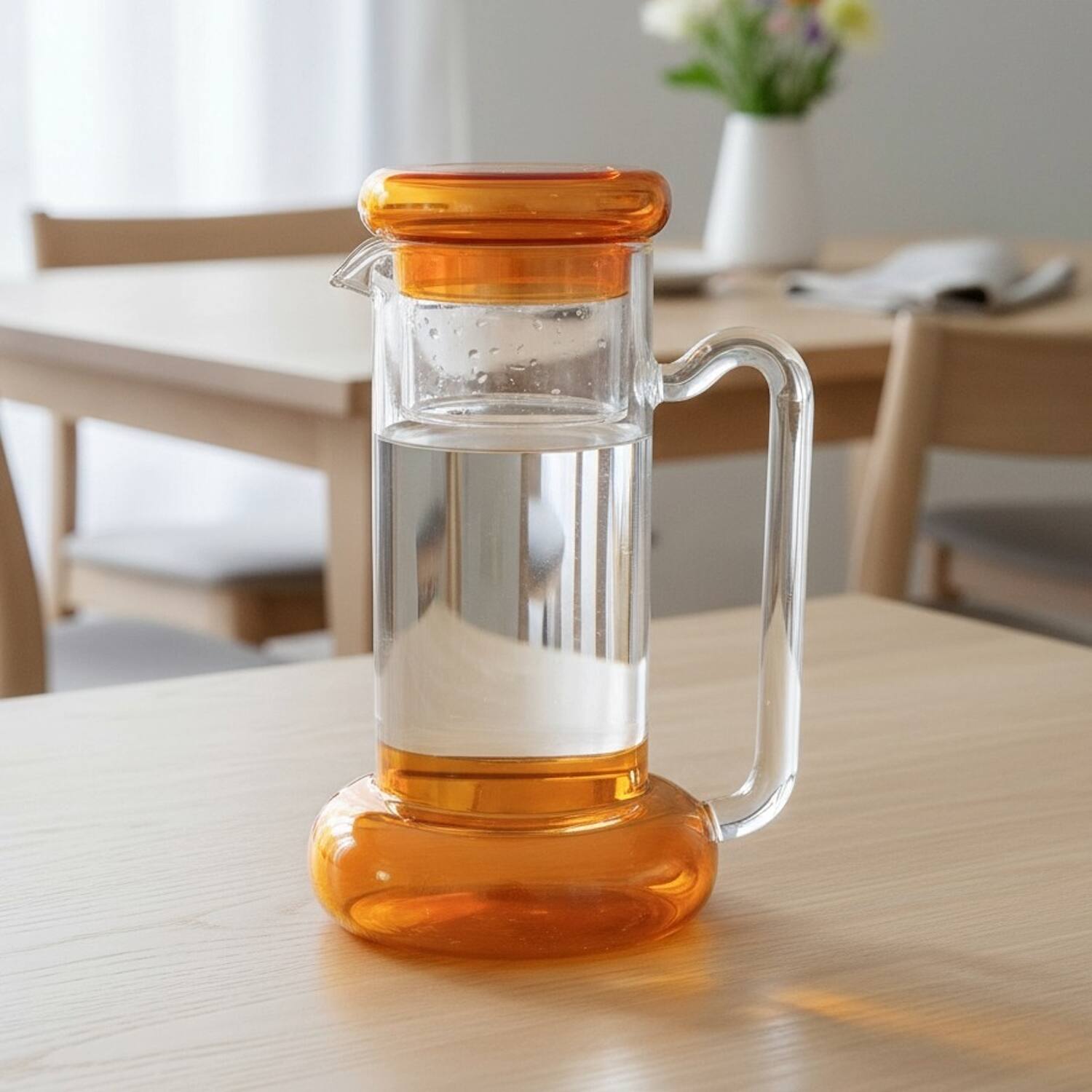 Angle. Jay Import - Amber Borosilicate Pitcher Set 31.11 OZ. - Amber.