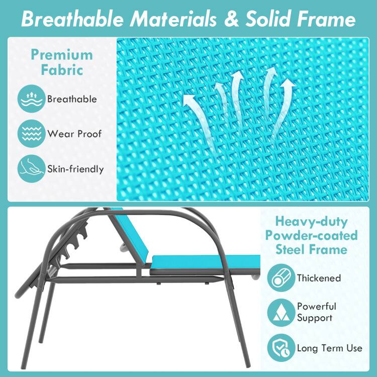 Breathable Materials & Solid Frame

Premium Fabric
- Breathable
- Wear Proof
- Skin-friendly

Heavy-duty Powder-coated Steel Frame
- Thickened
- Powerful Support
- Long Term Use