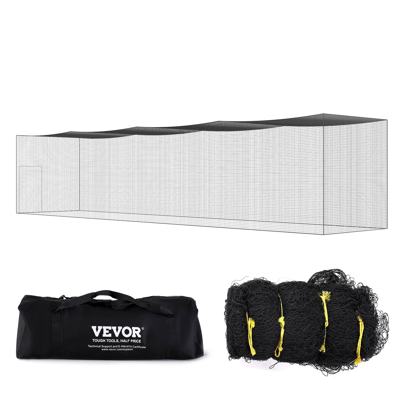 VEVOR - 55x12x12FT Baseball Batting Net, Professional Softball Baseball Batting Hitting Training Net, Portable Pitching Cage Net - Black