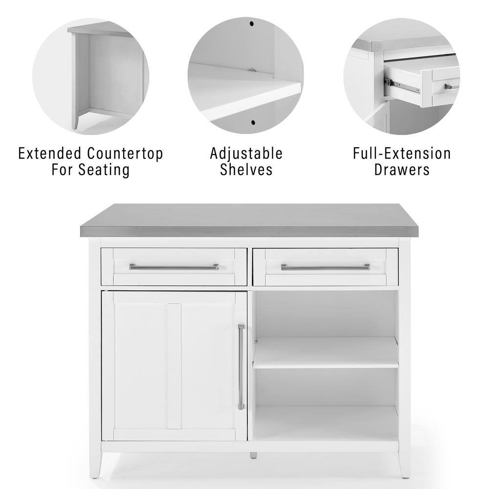 Extended Countertop For Seating Adjustable Shelves Full-Extension Drawers