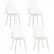 Front. Costway - Dining Chair Set of 4 with Heavy-Duty Electroplated Metal Legs Curved Back Armless - Silver.