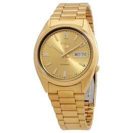 Seiko - 5 Automatic SNXS80K1 Stainless Steel Men's Watch Gold Dial 30M - Golden