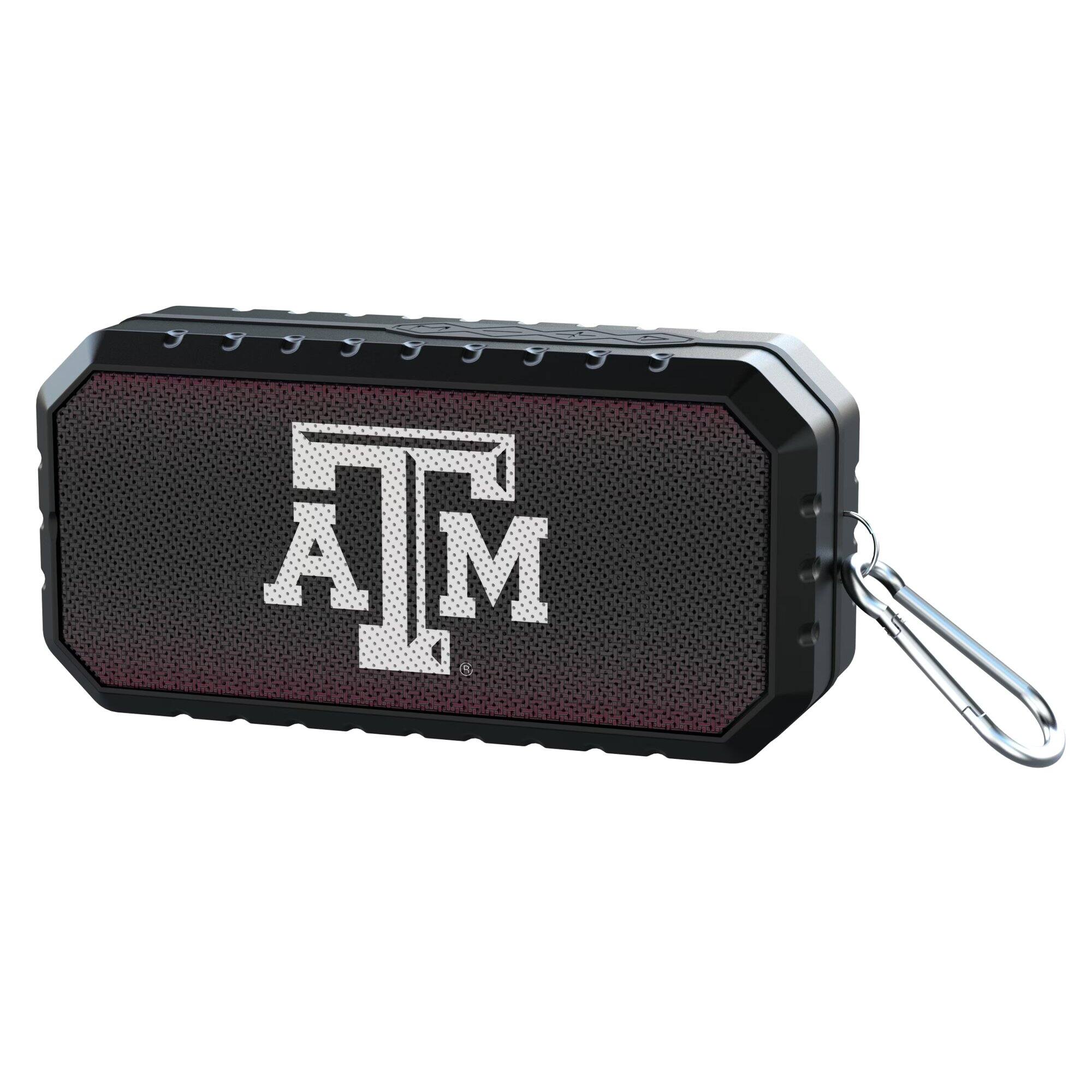 Alt View 1. Keyscaper - Texas A&M Aggies Water Resistant Linen Print Bluetooth Speaker - Black.
