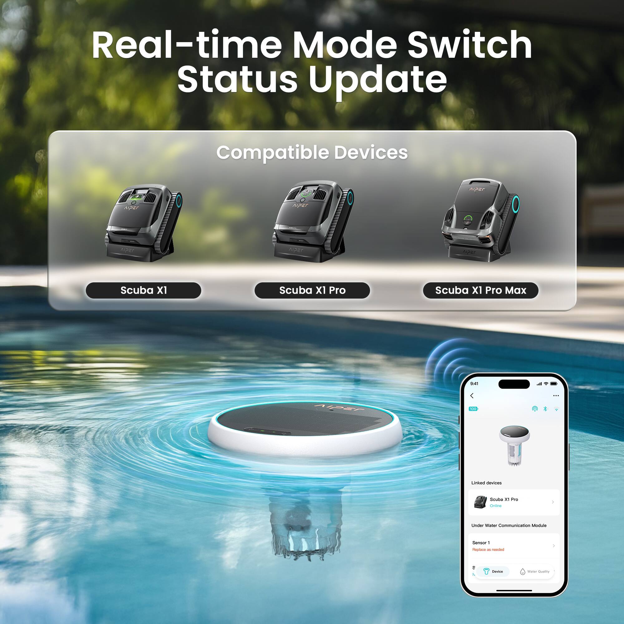 Real-time Mode Switch Status Update

Compatible Devices
- Scuba X1
- Scuba X1 Pro
- Scuba X1 Pro Max

Underwater Communication Module
Sensor 1
