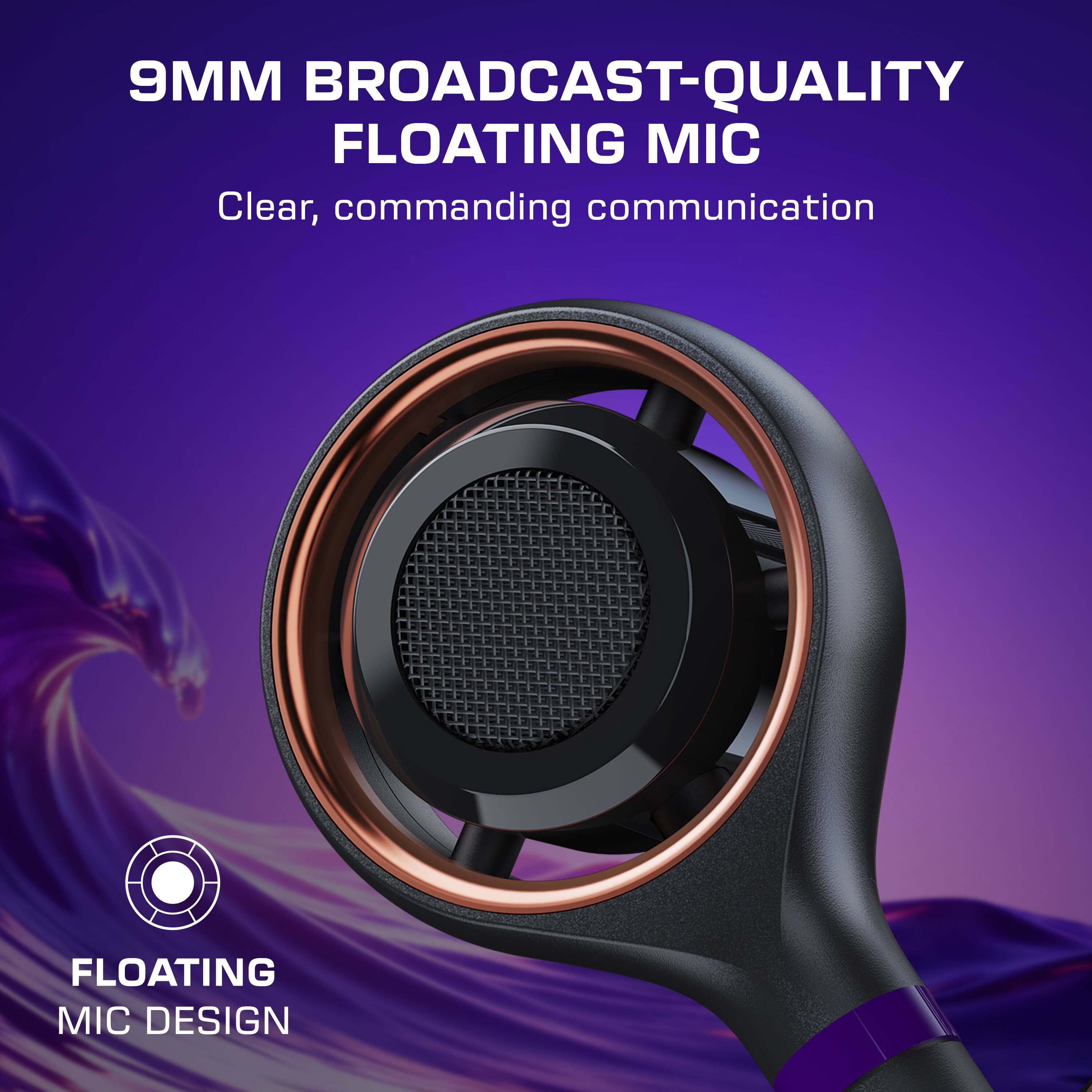 9MM BROADCAST-QUALITY FLOATING MIC  
Clear, commanding communication  

FLOATING MIC DESIGN