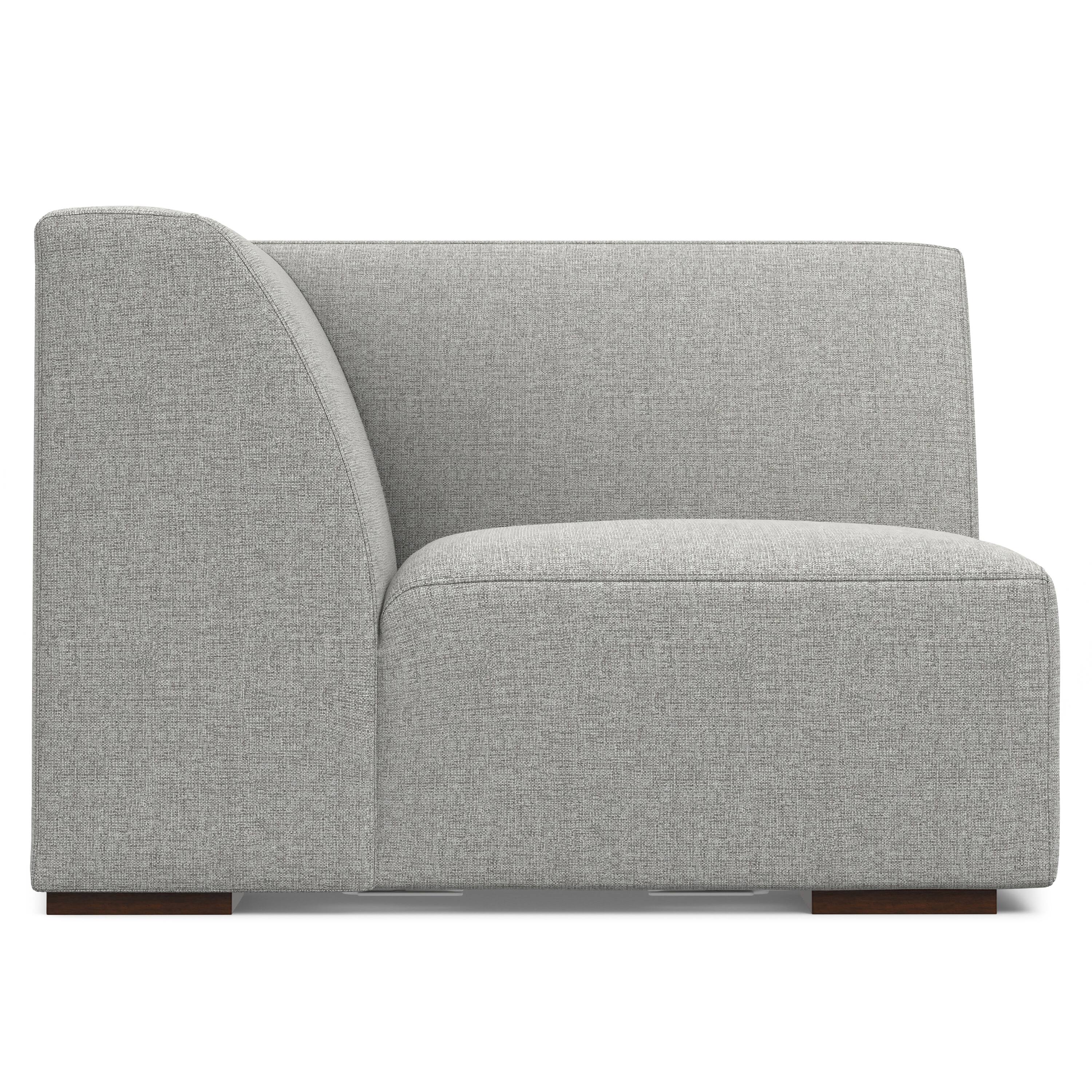 Alt View 2. Simpli Home - Rex Corner Sofa Module in Tightly Woven Performance Fabric - Pale Grey.