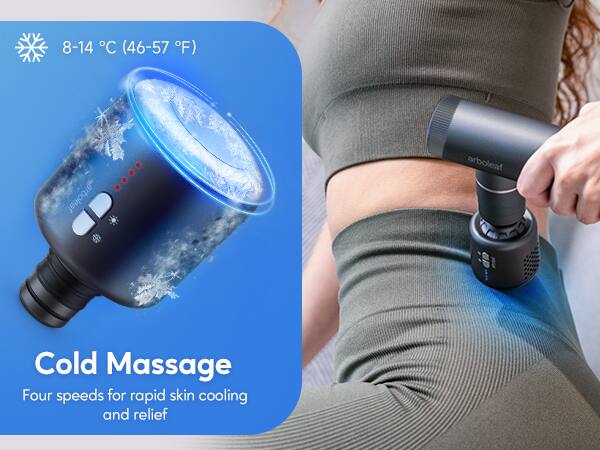 8-14°C (46-57°F)

Cold Massage  
Four speeds for rapid skin cooling and relief