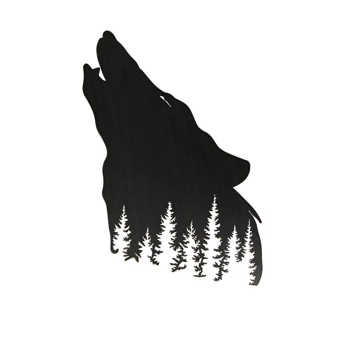 Alt View 1. Mayrich Company - Black Wolf Laser Cut Metal Wall Art Hanging Forest Room Decor Lodge Decoration - Black.