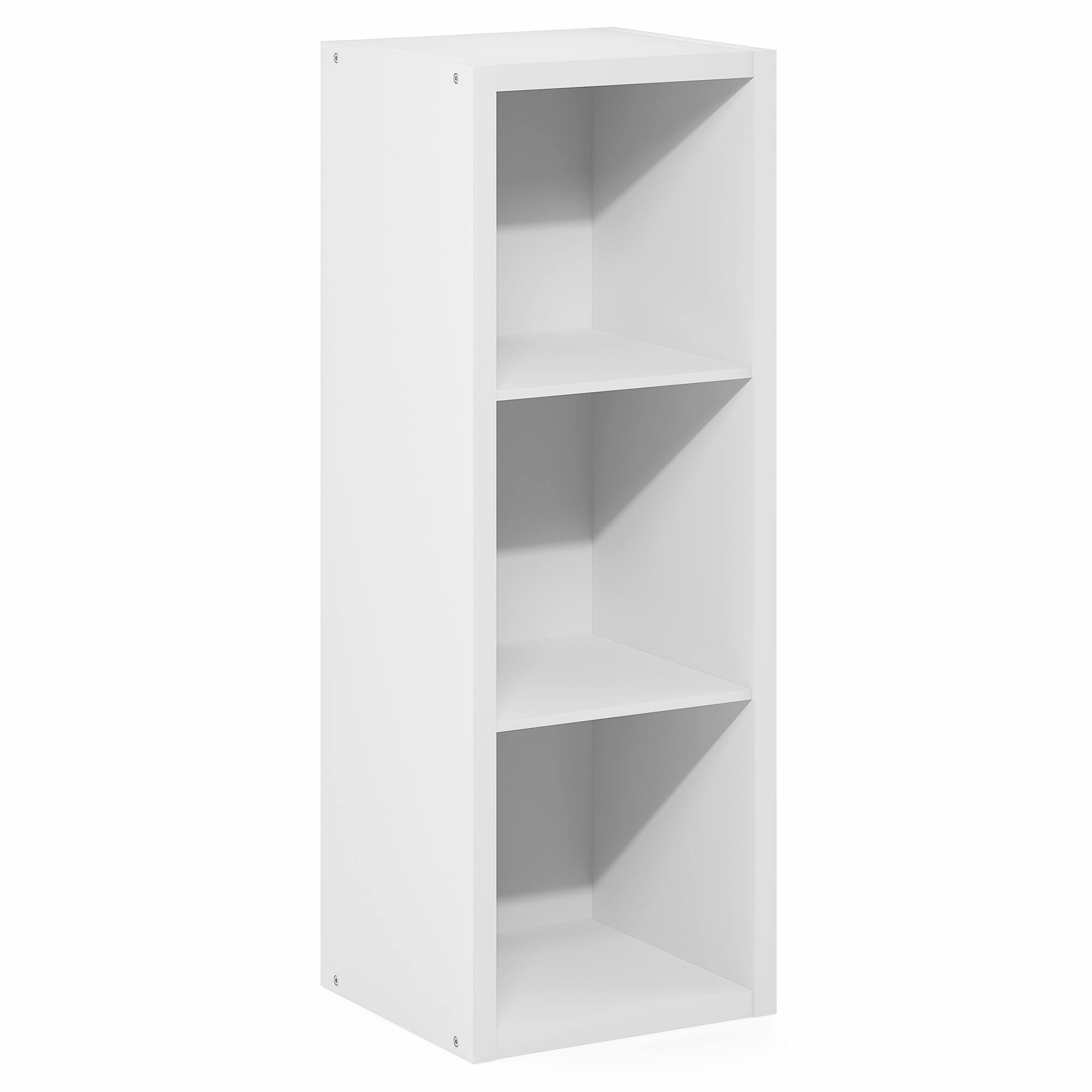 Alt View 6. Furinno - CUBICLE Book Shelf, 3-Cube Bookshelf, Bookcase, Reversible, Closed Back, Extra Thick Frame, 14.6 x 15.9 x 44 - White.