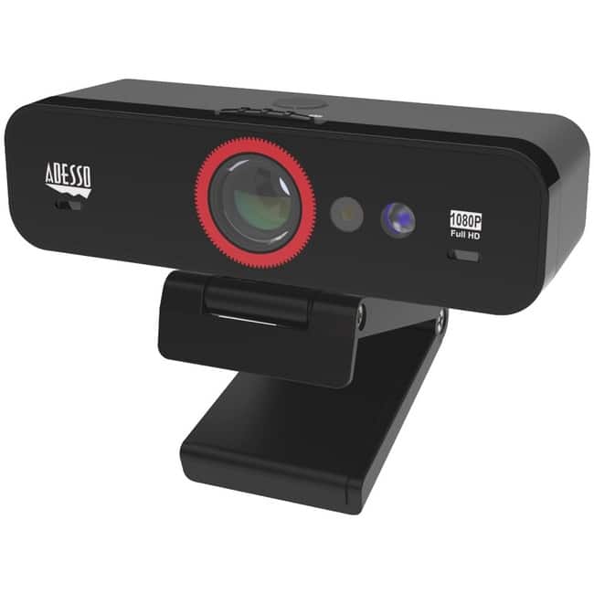 Adesso - CyberTrack F1 Webcam - Window Hello Certified - 2.1 Megapixel - 30 fps - USB 2.0 - 1 Each - 1920 x 1080 Video