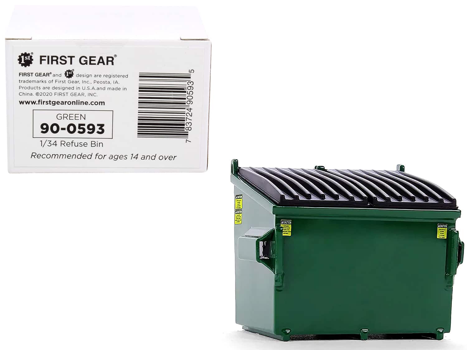 Refuse Trash Bin Green 1/34 Diecast Model by First Gear price history on PriceWatchPro