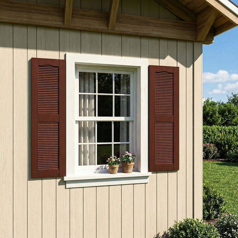 Alt View 5. Kadyn - Decorative Faux Shutters, Sturdy, Hassle-Free Design for Indoor & Outdoor Use, 14"x31", Red - Red.