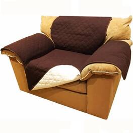Kitcheniva - Reversible Quilted Microfiber Sofa Cover Furniture Protector for Pets Kids & Dogs Chair Beige - Chocolate