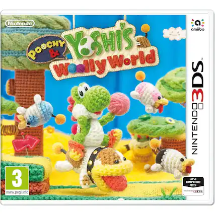 Nintendo POOCHY & YOSHIS WOOLLY WORLD TM
amiibo TM
3DS
NINTENDO
ALSO COMPATIBLE WITH NINTENDO 2DS
www.pegi.info - E (Everyone)