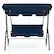 Front. Costway - Patio 3 Seats Canopy Swing Glider Hammock Steel Frame Cushioned Backyard - Navy.