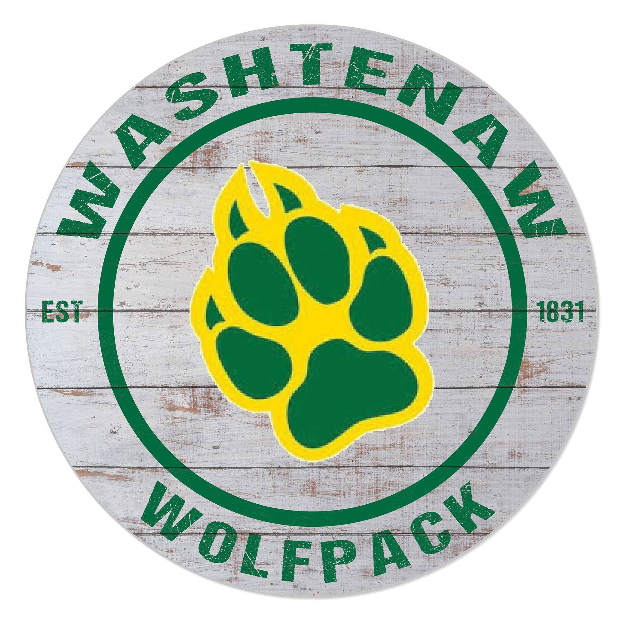 Washtenaw Community College 20'' x 20'' Indoor/Outdoor Weathered Circle Sign