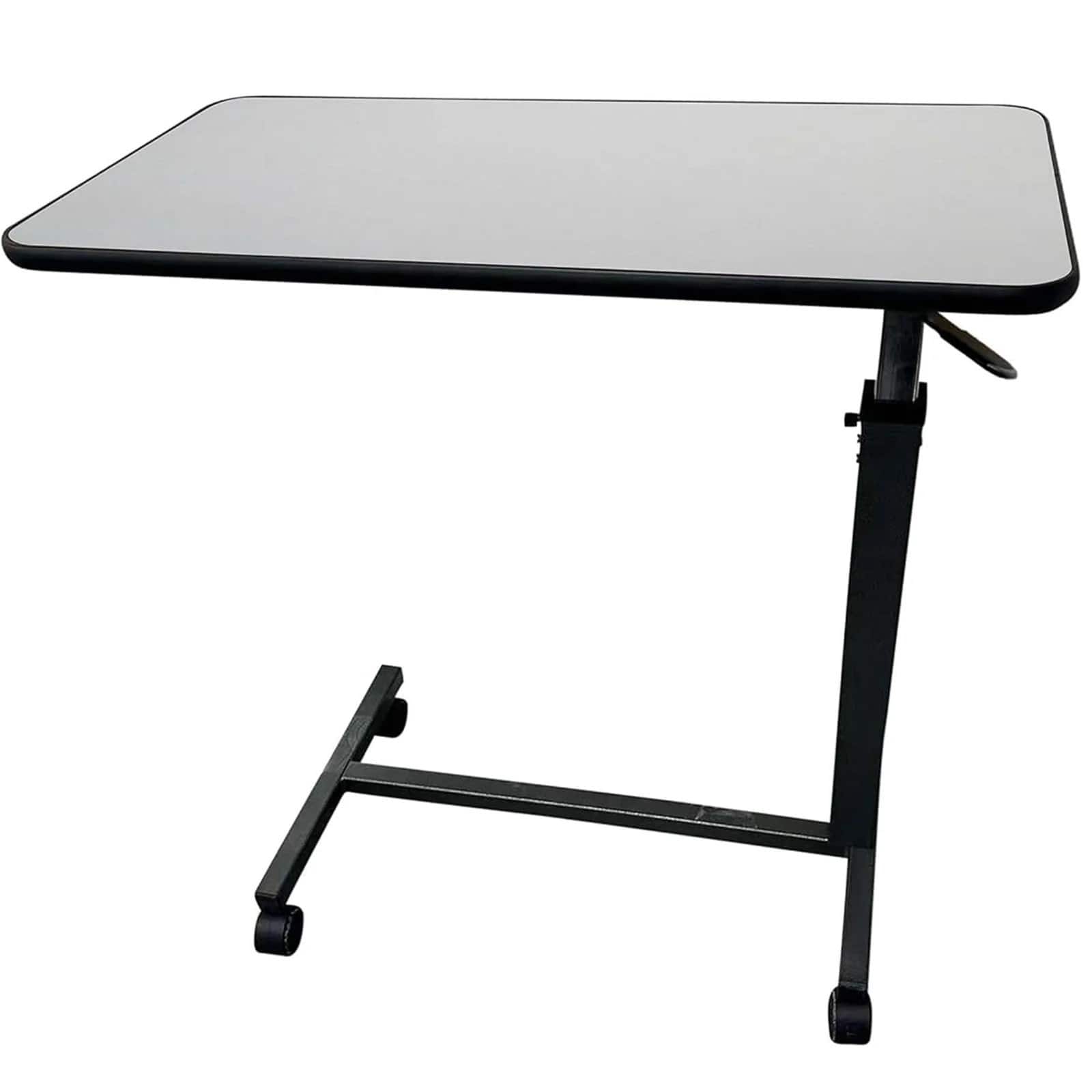 Sugift - Adjustable Rolling Laptop Desk with Tilting Top & Lockable Wheels, Portable Height-Adjustable Table for Home or Office - White