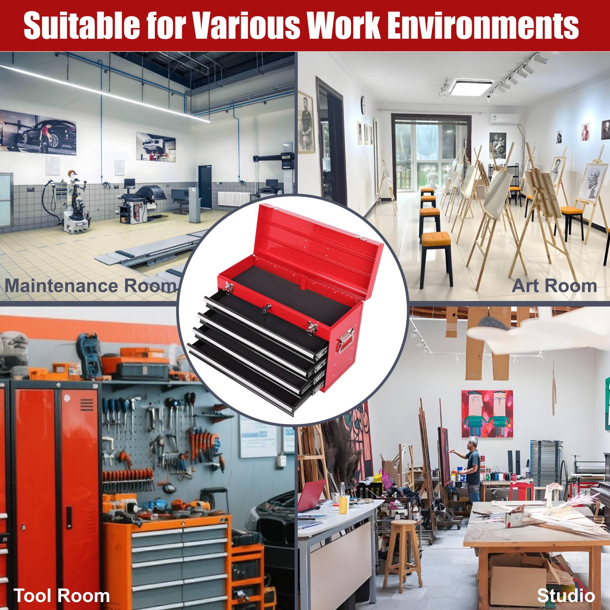 Suitable for Various Work Environments

Maintenance Room

Art Room

Tool Room

Studio