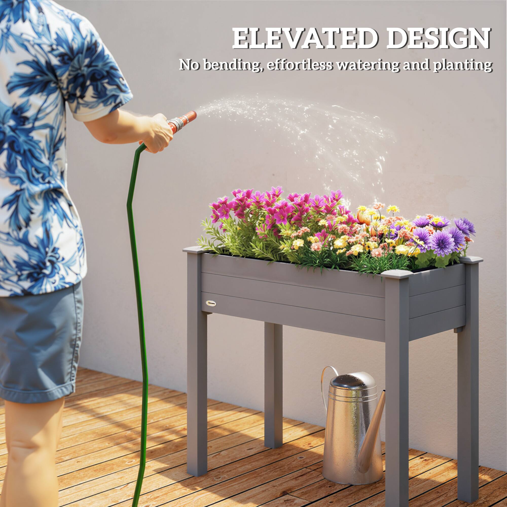 ELEVATED DESIGN  
No bending, effortless watering and planting