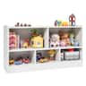 Costway - Kids 2-Shelf Bookcase 5-Cube Wood Toy Storage Cabinet w/ Shelves - White