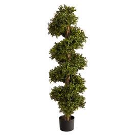 BreeBe - 46" Boxwood Spiral Topiary Artificial Tree (Indoor/Outdoor) - Green