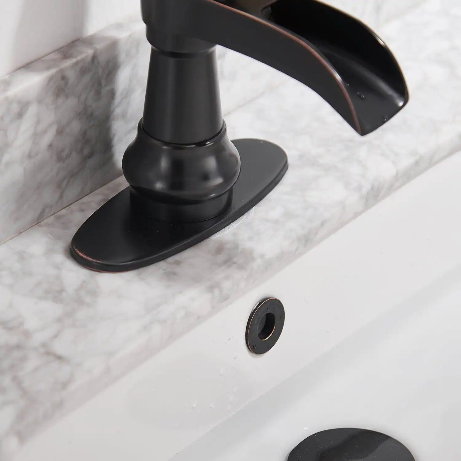 Alt View 5. Boyel Living - Single Handle Waterfall Bathroom Faucet 1-Hole Oil Rubbed Bronze - Oil Rubbed Bronze.