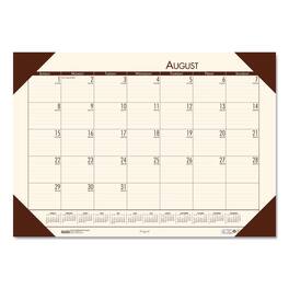 House of Doolittle - EcoTones Recycled Academic Desk Pad Calendar 18.5 x 13 Cream Sheets Brown Corners 12 Month Aug to July 2025 to 2026