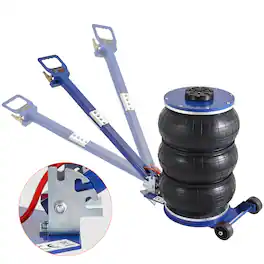 VEVOR - Air Jack, 5 Ton/11000 lbs Triple Bag Air Jack, Airbag Jack with Six Steel Pipes, Lift up to 18.5 inch/470 mm, 3-5 s Fast - Blue;Black