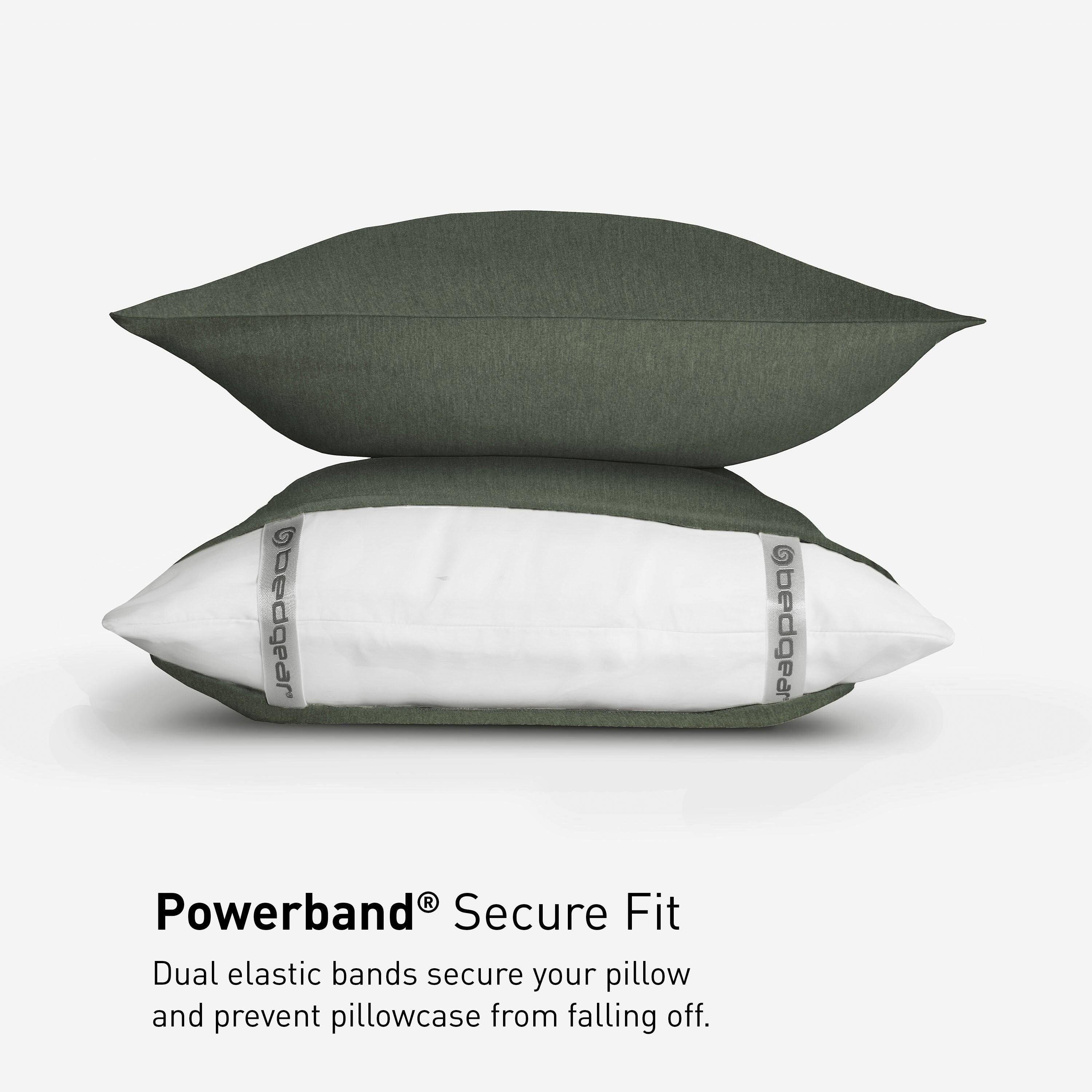 bedgear R Powerband Secure Fit Dual elastic bands secure your pillow and prevent pillowcase from falling off.