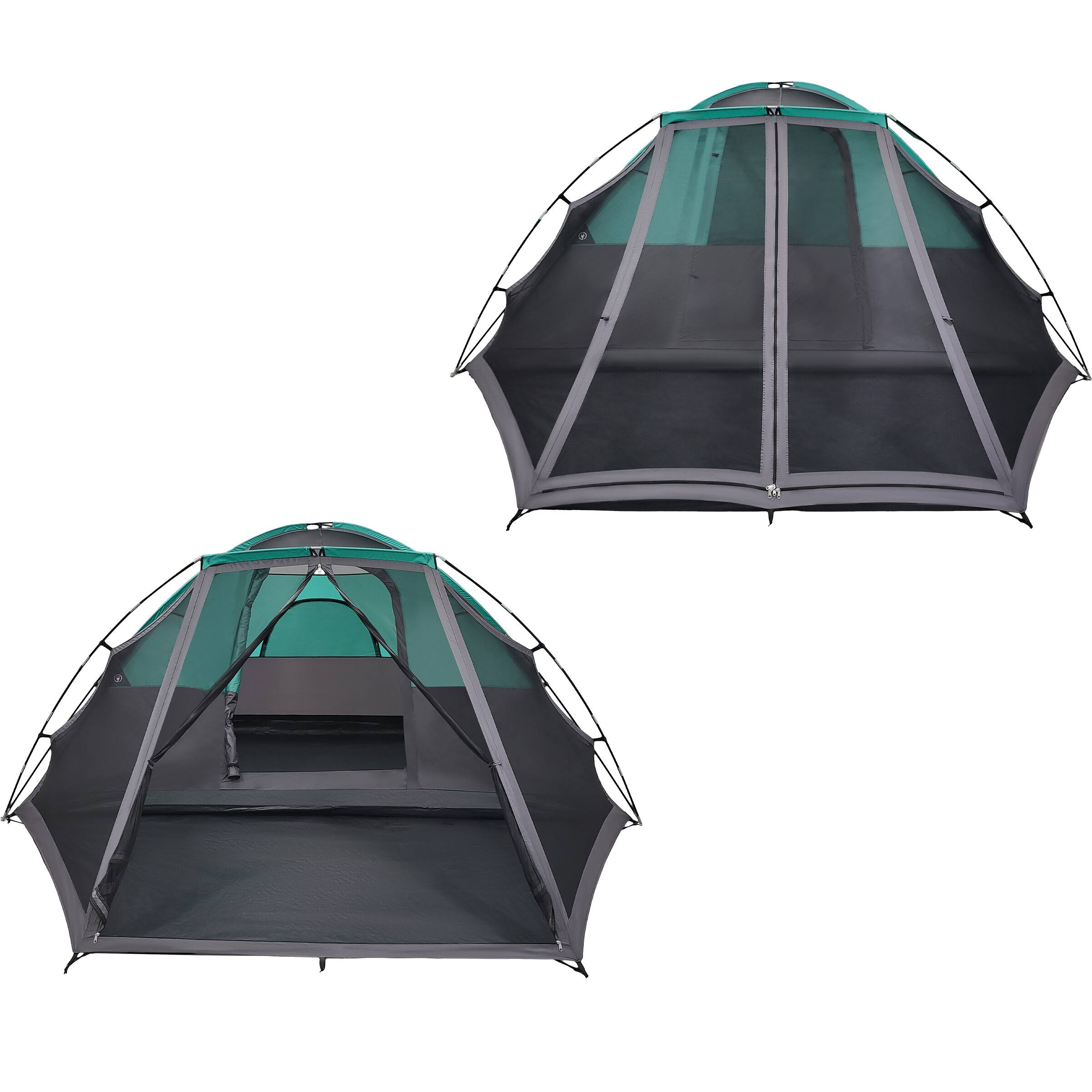 Alt View 4. Wakeman - 6 Man Tent with Screen Room - Teal.