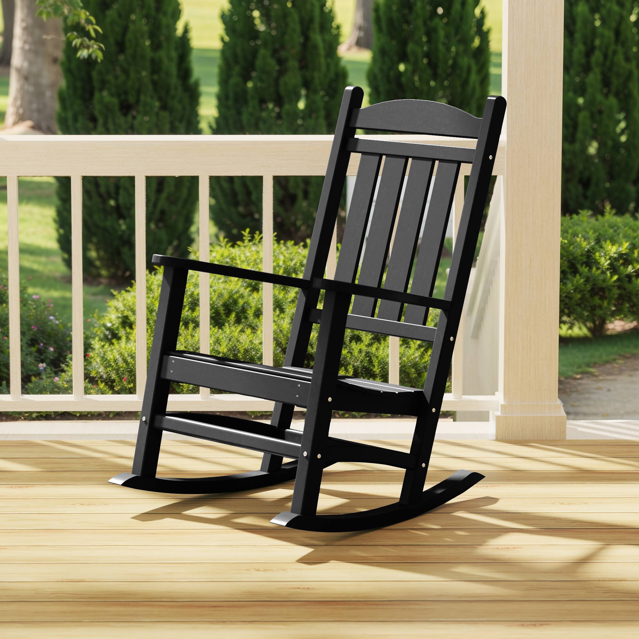 Angle. WestinTrends - WestinTrends Malibu Outdoor / Patio rocking chair - Black.
