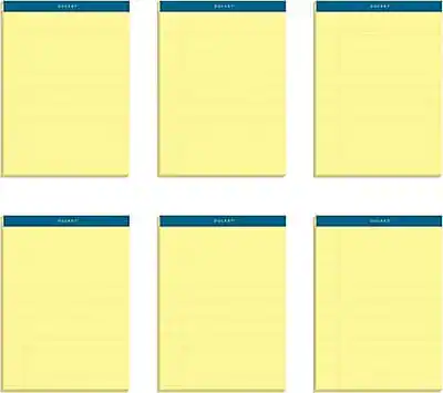 Front. TOPS - Docket Notepads, 8.5" x 11.75", Wide, 100 Sheets/Pad, 6 Pads/Pack - Canary.
